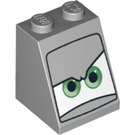 LEGO Medium Stone Gray Slope 2 x 2 x 2 (65°) with Tony Trihull eyes with Bottom Tube (3678 / 96599)