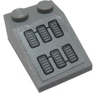 LEGO Medium Steengrijs Helling 2 x 3 (25°) met Lucht Vents Sticker met ruw oppervlak (3298)