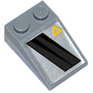 LEGO Medium Stone Gray Slope 2 x 3 (25°) with Black Stripe and A (Right) Sticker with Rough Surface (3298)