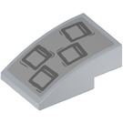 LEGO Medium Steengrijs Helling 2 x 3 Gebogen met Minifigure Footprints Sticker (24309)