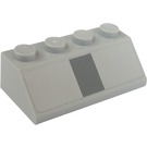 LEGO Medium Stone Gray Slope 2 x 4 (45°) with Dark Stone Gray Vertical Line Sticker with Rough Surface (3037)