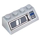 LEGO Gris pierre moyen Pente 2 x 4 (45°) avec Microwave Autocollant avec surface rugueuse (3037)
