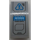 LEGO Medium Stone Gray Slope 2 x 4 Curved with 'ACCESS' and 'Power Supply' Door Sticker (93606)