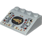 LEGO Gris pierre moyen Pente 3 x 4 (25°) avec Control Panneau avec Gold Spaceship Autocollant (3297)