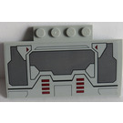 LEGO Medium Stone Gray Slope 5 x 8 x 0.7 Curved with Hatches and Dark Red Arrows and Rectangles Sticker (15625)