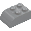 LEGO Medium stengrå Skråning Klods 2 x 3 med Buet Top (6215)