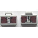 LEGO Mittleres Steingrau Klein Koffer mit Metal Plates Aufkleber (4449)
