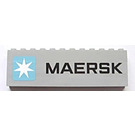 LEGO Medium Stone Gray Stickered Assembly of three 1x12 Bricks, with MAERSK and Maersk Logo Sticker