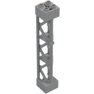 LEGO Medium steengrijs Support 2 x 2 x 10 Draagbalk Driehoekig Verticaal (Type 4 - 3 staanders, 3 secties) (4687 / 95347)