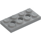 LEGO Medium stengrå Technic Plade 2 x 4 med Huller (3709)