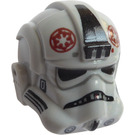 LEGO Medium Stone Gray TIE / AT-AT Helmet with AT-AT Driver Red and Black (77858 / 87556)