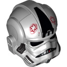 LEGO Medium Stone Gray TIE Fighter Pilot Helmet with AT-AT Driver Red and Black (18205 / 87556)