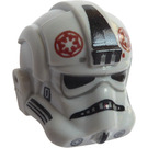 LEGO Medium Stone Gray TIE Fighter Pilot Helmet with AT-AT Driver Red and Black (77858 / 87556)
