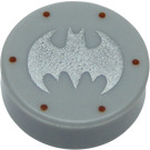 LEGO Medium Stone Gray Tile 1 x 1 Round with Batman Logo (35380 / 65308)