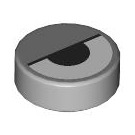 LEGO Medium Stone Gray Tile 1 x 1 Round with Eye with Half Shut Eyelid (104217 / 104225)