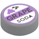 레고 미디엄 스톤 그레이 타일 1 x 1 둥근 ~와 함께 "Grape Soda" (35380)