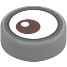 LEGO Medium Stone Gray Tile 1 x 1 Round with Minion Eye (35380 / 69069)