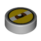 LEGO Medium Stone Gray Tile 1 x 1 Round with Minion Kevin Eye (35380 / 69099)