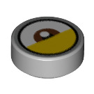 LEGO Gris pierre moyen Tuile 1 x 1 Rond avec Minion Stuart Eye (35380 / 68366)