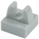 LEGO Medium Stone Gray Tile 1 x 1 with Clip (No Cut in Center) (2555 / 12825)