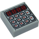 LEGO Medium steengrijs Tegel 1 x 1 met Keypad Patroon met groef (3070 / 25700)