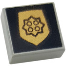 LEGO Mittleres Steingrau Fliese 1 x 1 mit Polizei Badge mit Nut (3070 / 30039)