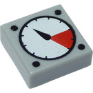 LEGO Medium Stone Gray Tile 1 x 1 with Pressure Gauge with Groove with Black Bolts (3070 / 83484)