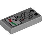 LEGO Medium stengrå Flise 1 x 2 med Audio Meter og Speaker med rille (3069 / 99572)