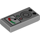 LEGO Mittleres Steingrau Fliese 1 x 2 mit Audio Meter und Speaker mit Nut (3069 / 99572)