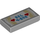 LEGO Gris pierre moyen Tuile 1 x 2 avec E&L 4EVA avec rainure (3069 / 44371)