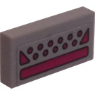 LEGO Gris pierre moyen Tuile 1 x 2 avec Kraang's Skiff Control Panneau Autocollant avec rainure (3069)