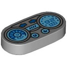 LEGO Medium Stone Gray Tile 1 x 2 with Rounded Ends with Speedometer Gauges with “9” and “92” (1126 / 104316)