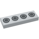 LEGO Medium Stone Gray Tile 1 x 3 with Engine Cylinders Sticker