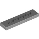 LEGO Medium Stone Gray Tile 1 x 4 with AI-XXXXXXXX (Game Code) (17204 / 19238)