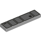 LEGO Medium Stone Gray Tile 1 x 4 with Captain Phasma Belt Pouches (2431 / 36441)