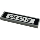 LEGO Medium Stone Gray Tile 1 x 4 with 'CM 42112' Sticker (2431)