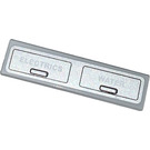 LEGO Medium Stone Gray Tile 1 x 4 with 'ELECTRICS' and 'WATER' on Silver Background Sticker (2431)