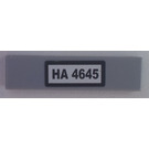 LEGO Medium Stone Gray Tile 1 x 4 with 'HA 4645' Sticker (2431 / 91143)