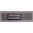 LEGO Gris pierre moyen Tuile 1 x 4 avec 'HA60018' Autocollant (2431)