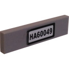 LEGO Medium Stone Gray Tile 1 x 4 with HA60049 License Plate Sticker (2431)