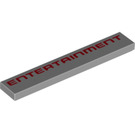 LEGO Medium Stone Gray Tile 1 x 6 with Entertainment (6636 / 73559)