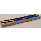 LEGO Mittleres Steingrau Fliese 1 x 6 mit Hazard Streifen und Blau Paint Splashes Aufkleber (6636)