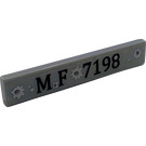 LEGO Medium Stone Gray Tile 1 x 6 with MF 7198 Tail Number Sticker (6636)