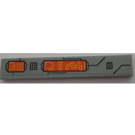 LEGO Gris pierre moyen Tuile 1 x 6 avec Orange Display/Control Panneau Autocollant (6636)