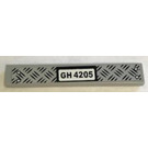 LEGO Medium Stone Gray Tile 1 x 6 with Tread Plate and 'GH 4205' Sticker (6636)