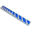 LEGO Gris pierre moyen Tuile 1 x 8 avec Bleu Modèle (Droite Côté) Autocollant (4162)