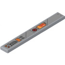 LEGO Medium Stone Gray Tile 1 x 8 with Control Panel (Left Front) Sticker (4162)