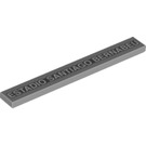 LEGO Medium Stone Gray Tile 1 x 8 with 'ESTADIO SANTIAGO BERNABEU' (4162 / 82470)