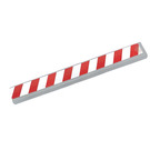LEGO Mittleres Steingrau Fliese 1 x 8 mit rot und Weiß Danger Streifen Aufkleber (4162)