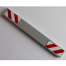 LEGO Medium Stone Gray Tile 1 x 8 with Red and White Stripes Danger at Each End Sticker (4162)